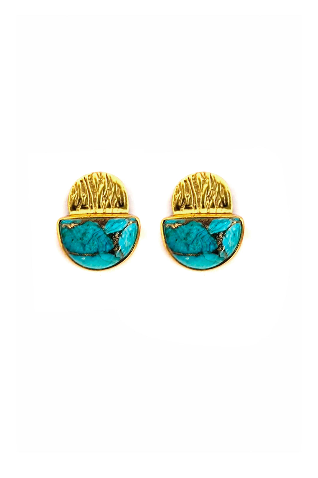 Husk Stone Earring - Gold