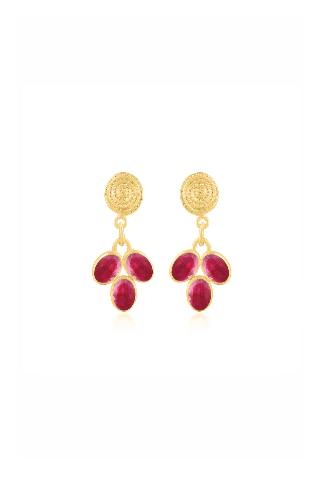 Husk Ruby Earring - Gold