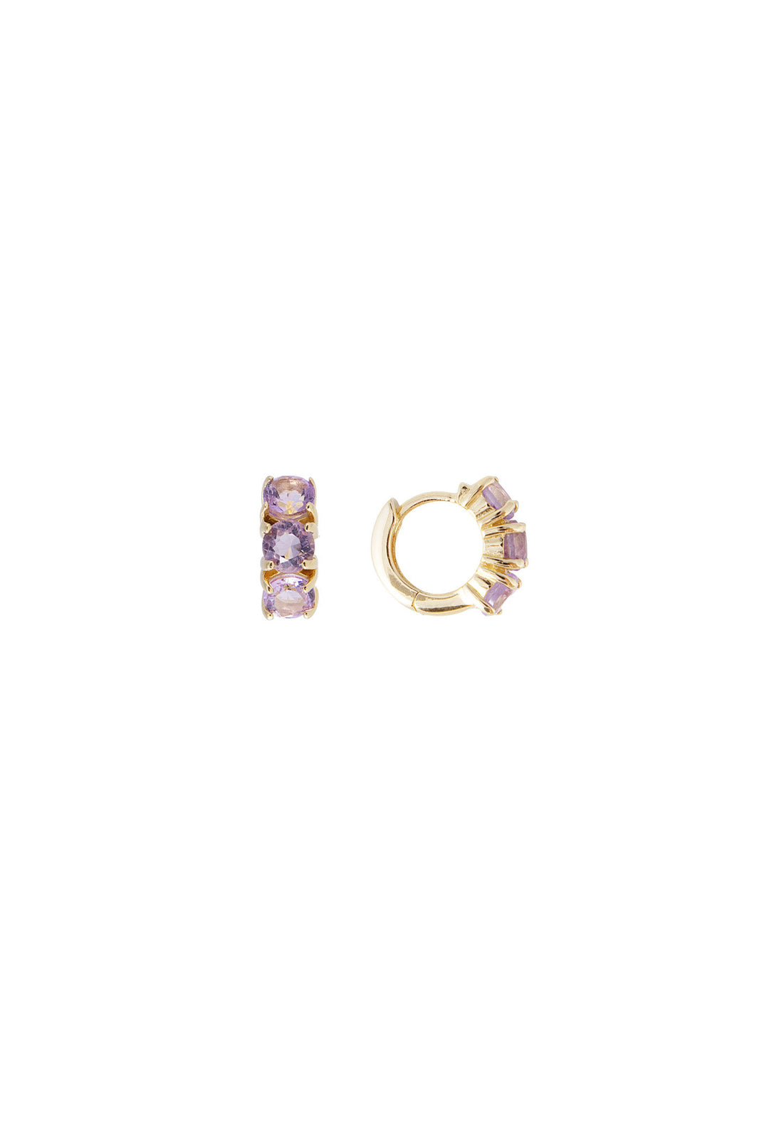 Fairley Amethyst Huggie - Gold