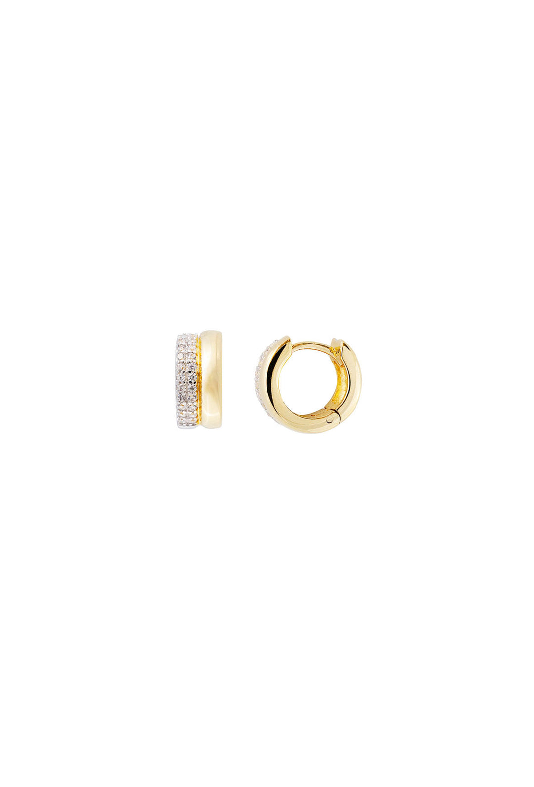 Fairley Twotone Huggie - Silver & Gold