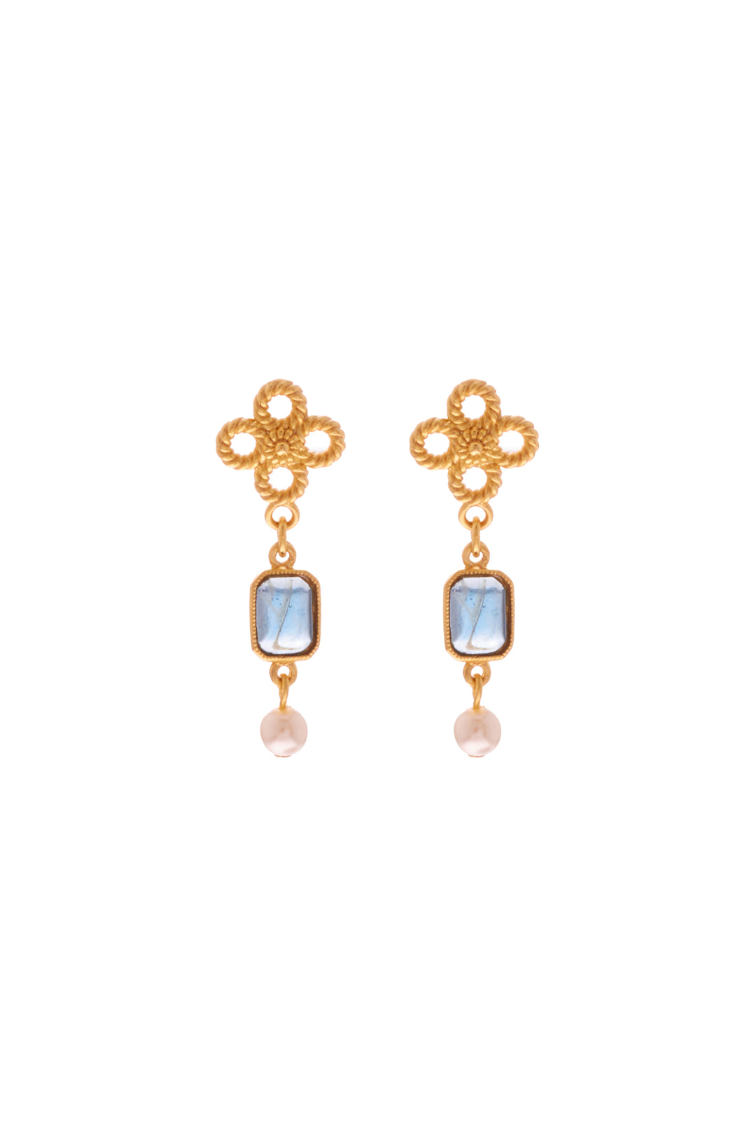 Ben Amun Flower Earrings - Gold