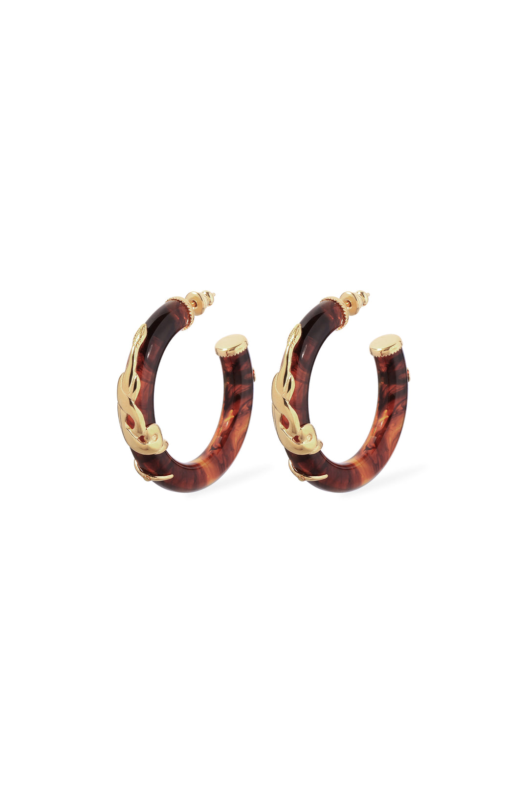 Gas Bijoux Creole Cobra Earrings - Brown