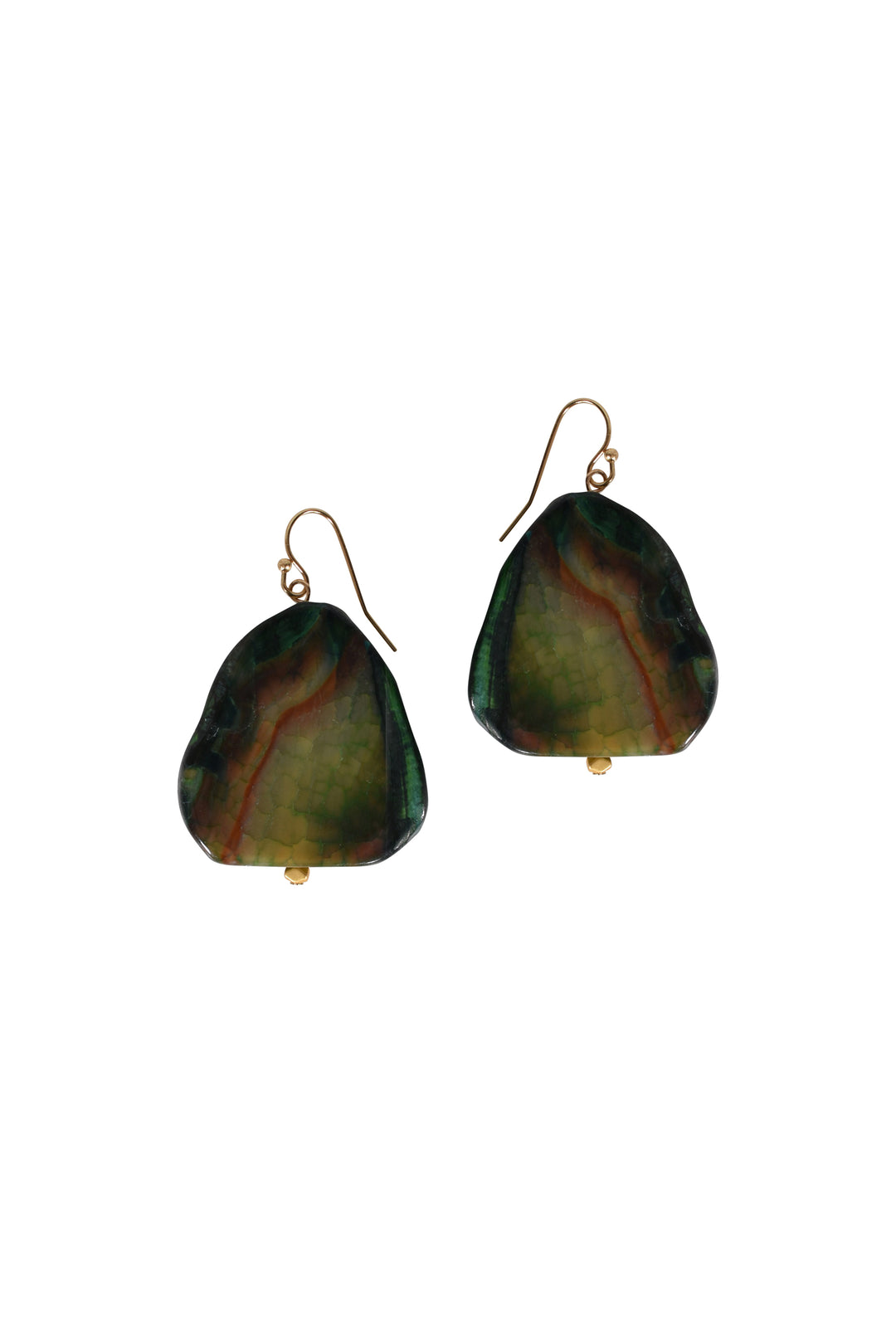 Alouette Design Forest Agate Earrings - Green