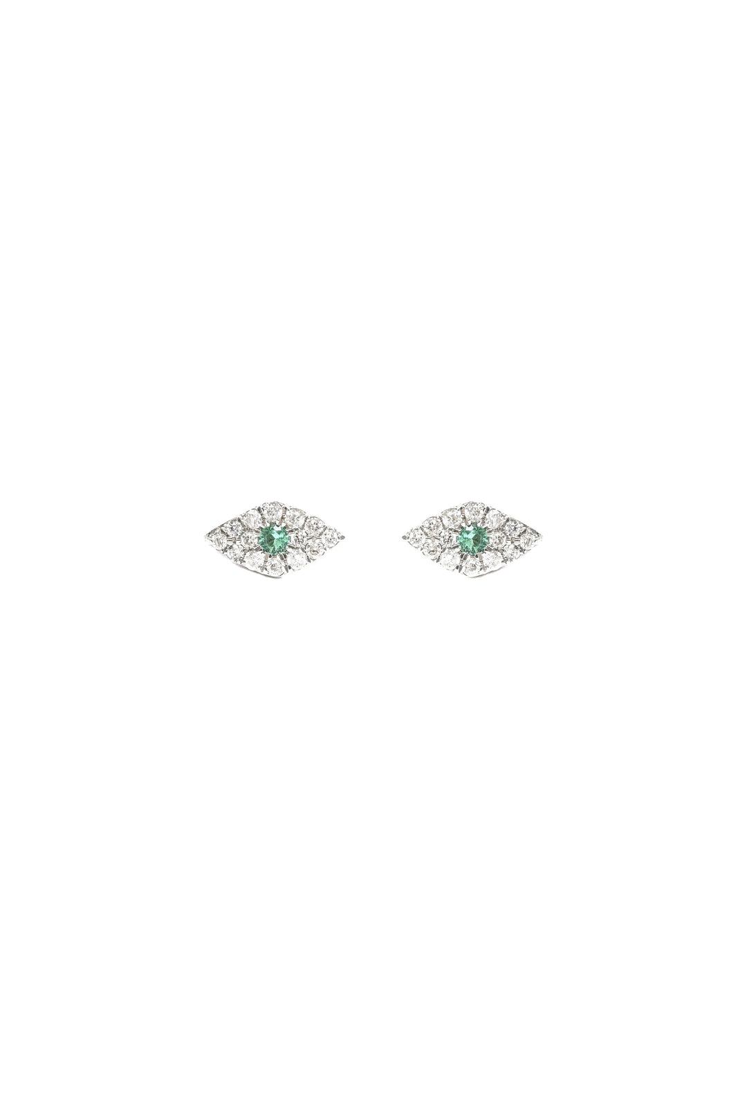Alouette Design Diamond Evil Eye Studs - White