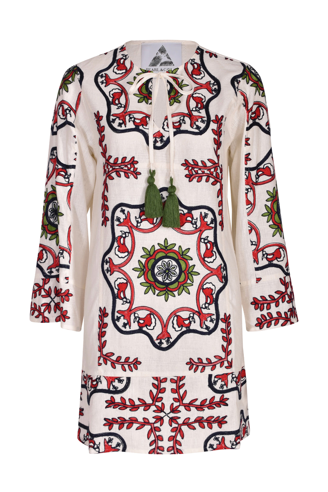 Pearl & Caviar Embroidered Dress - White