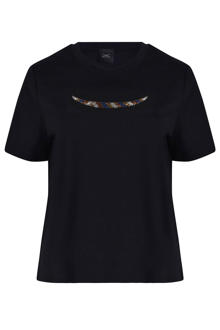 Husk BEADED TSHIRT - Black
