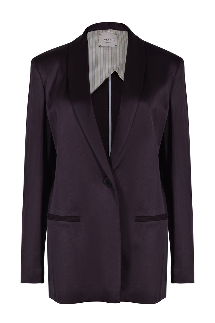 Alysi Satina Blazer - Aubergine