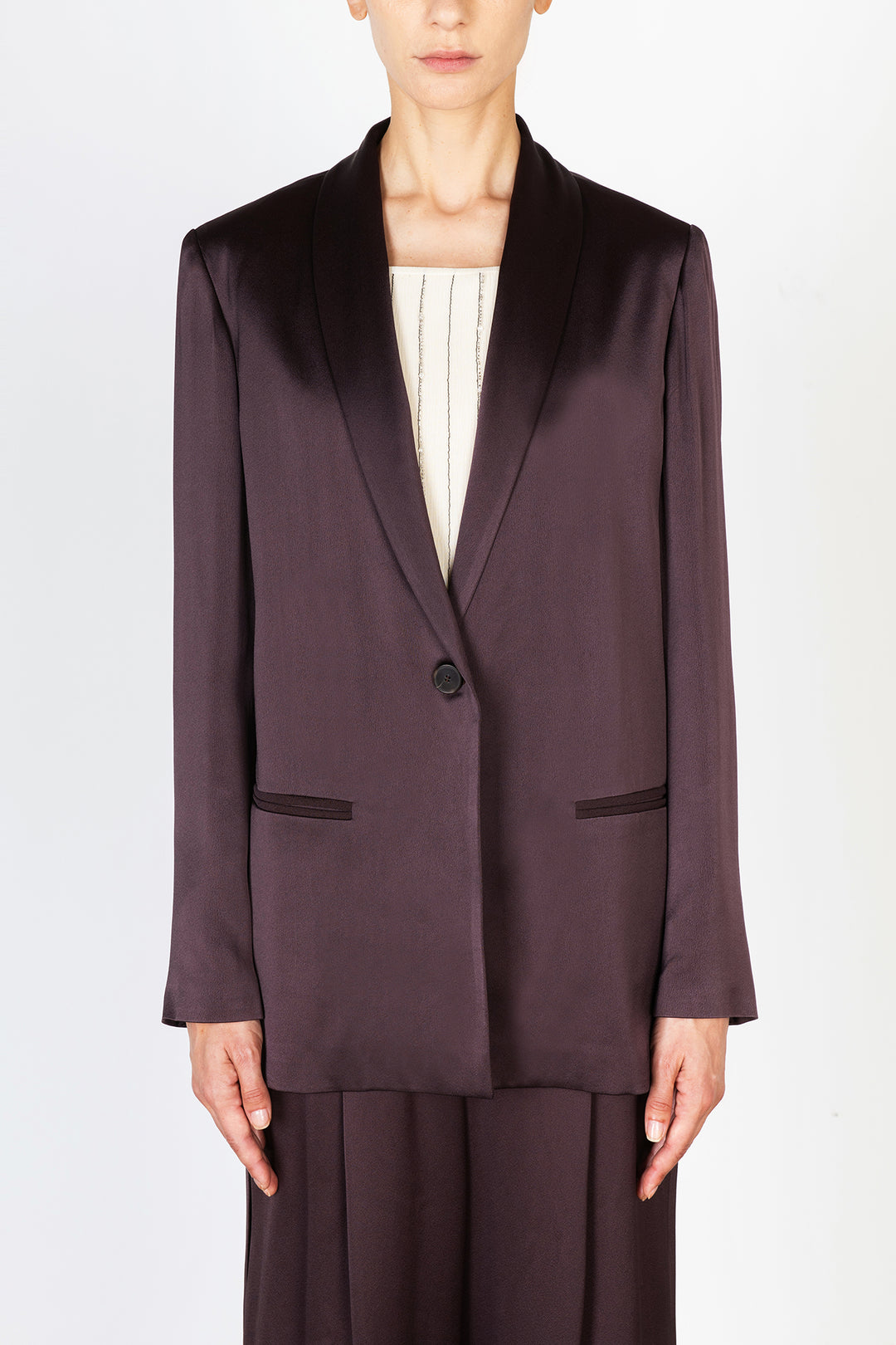 Alysi Satina Blazer - Aubergine