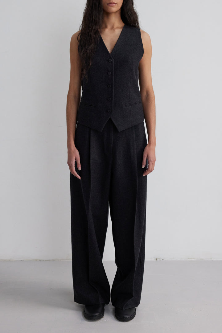 The Loom Betty Waistcoat - Charcoal