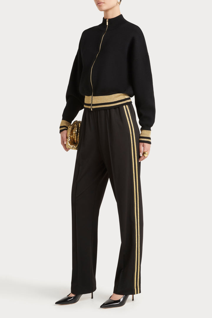 Husk Knit Bomber - Black & Gold