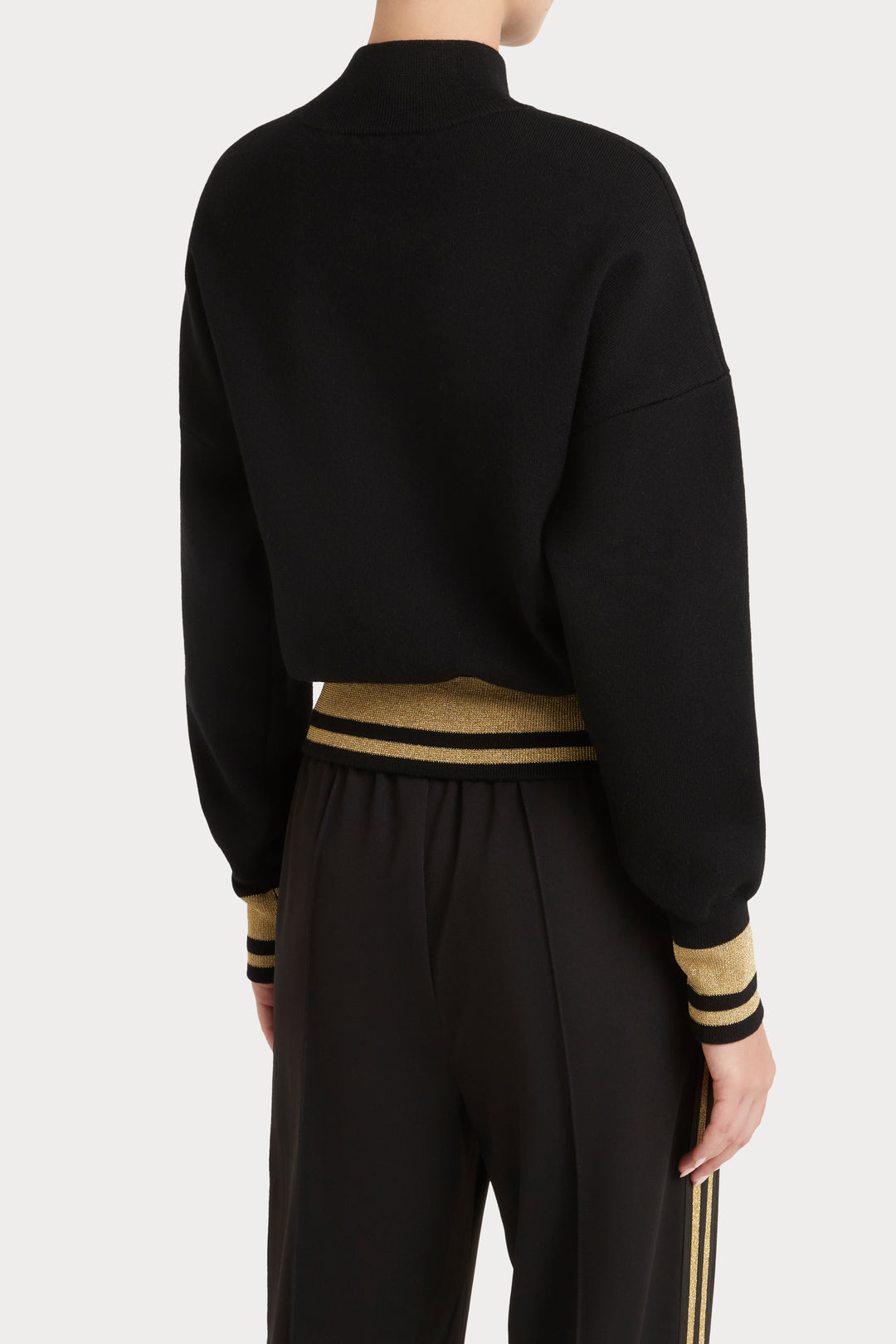 Husk Knit Bomber - Black & Gold
