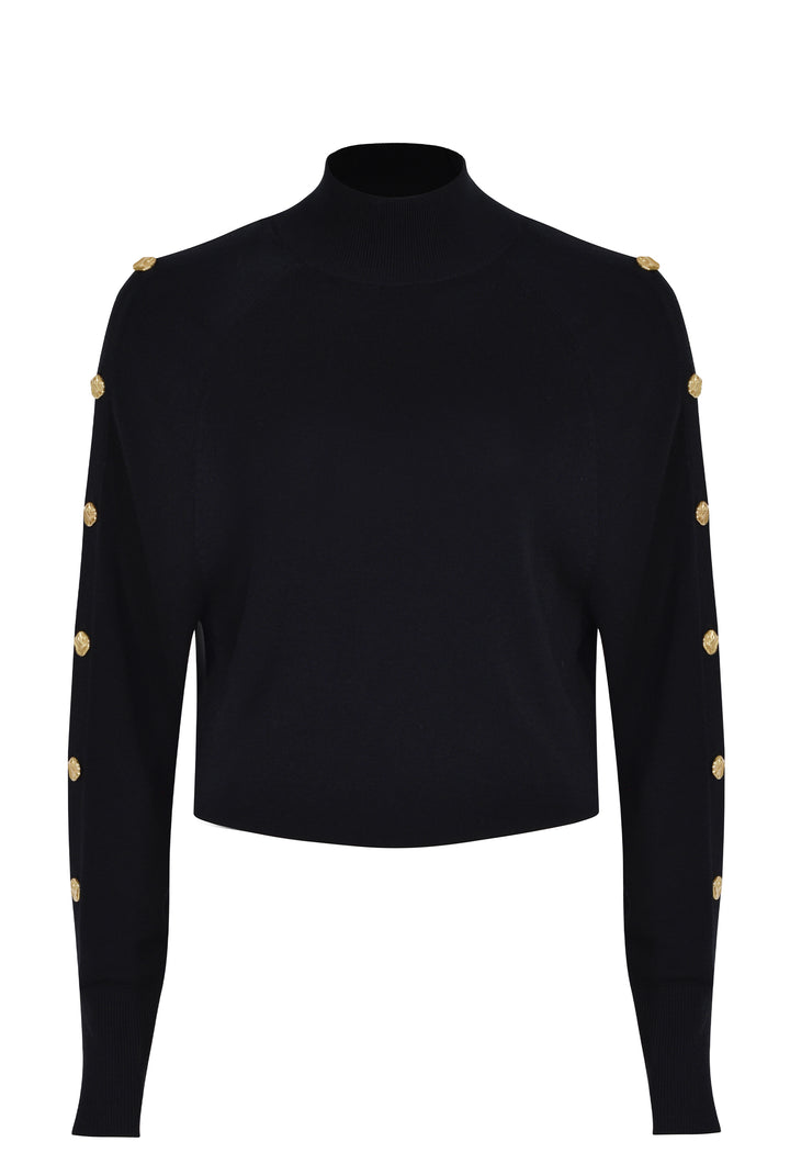 Husk Button Slv - Black