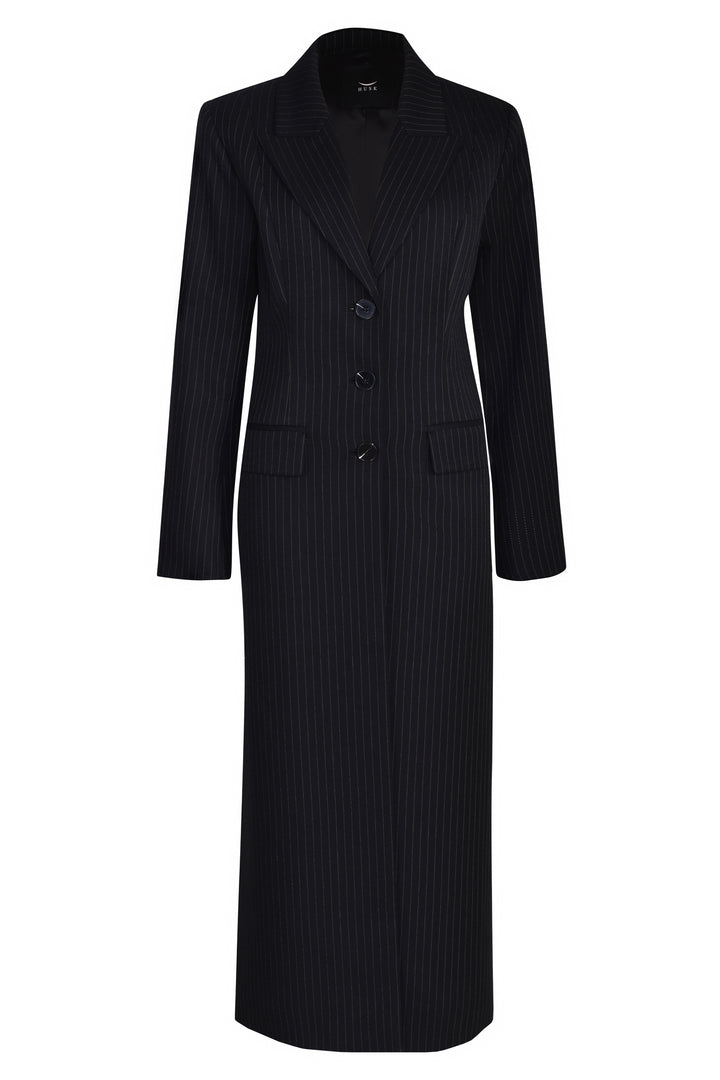 Husk Noir Coat - Pinstripe