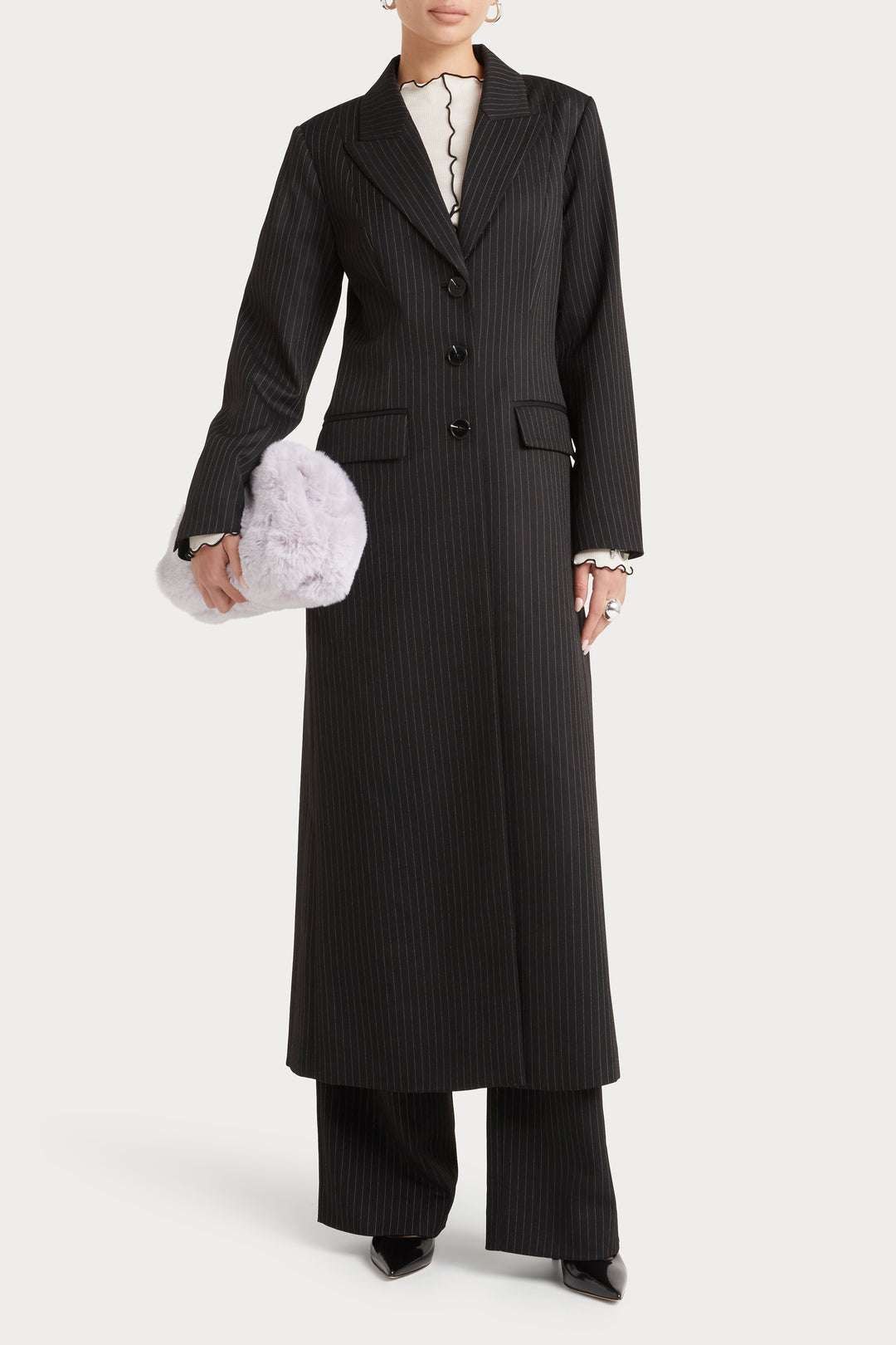 Husk Noir Coat - Pinstripe