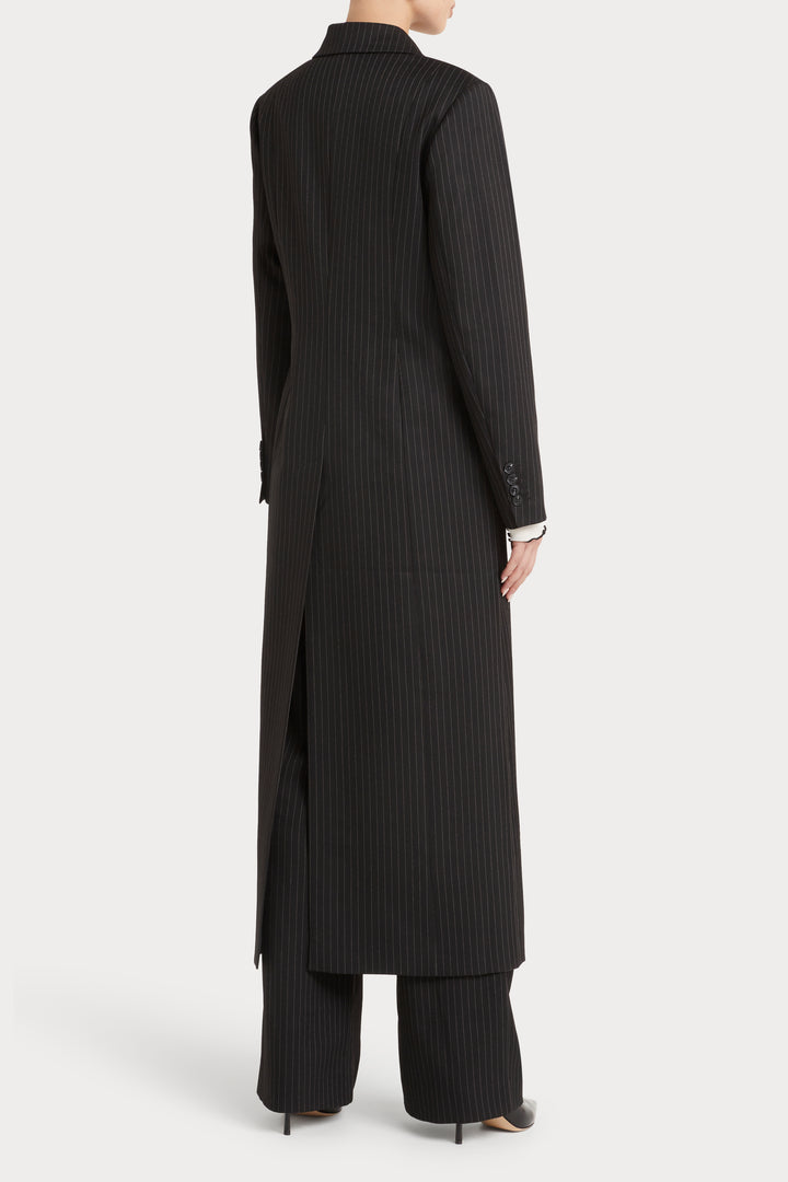 Husk Noir Coat - Pinstripe