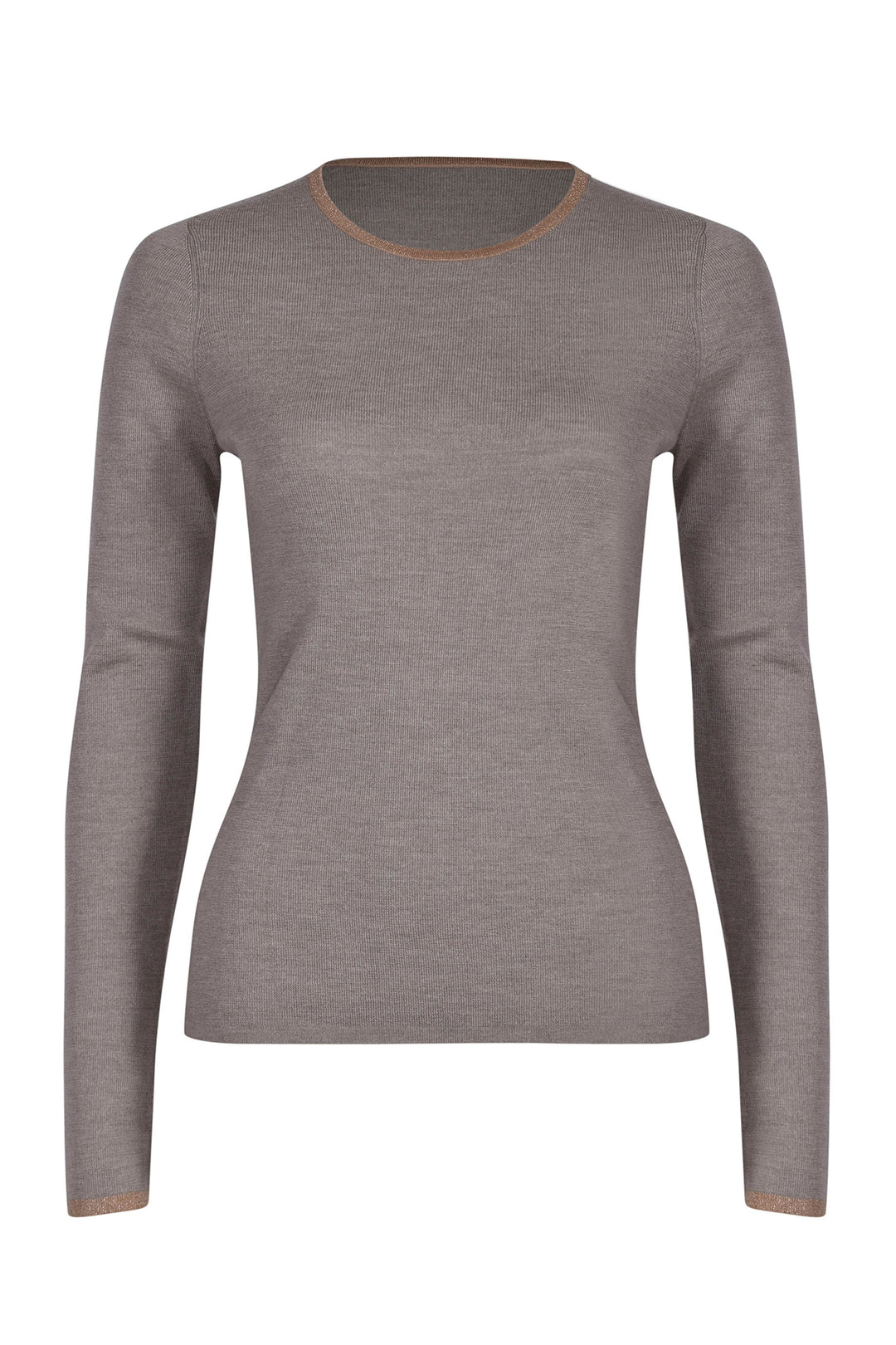 Husk Merino Crew - Stone Strp