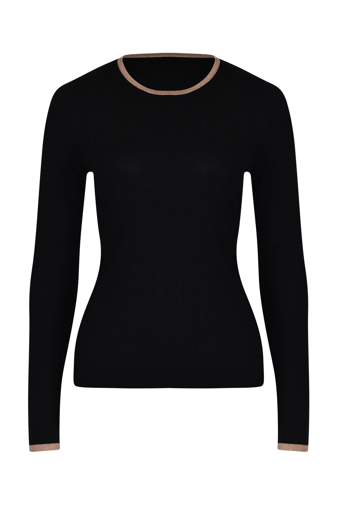 Husk Merino Crew - Black Strp