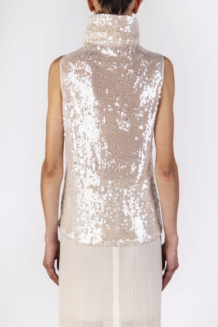 Alysi Pailette Top - White