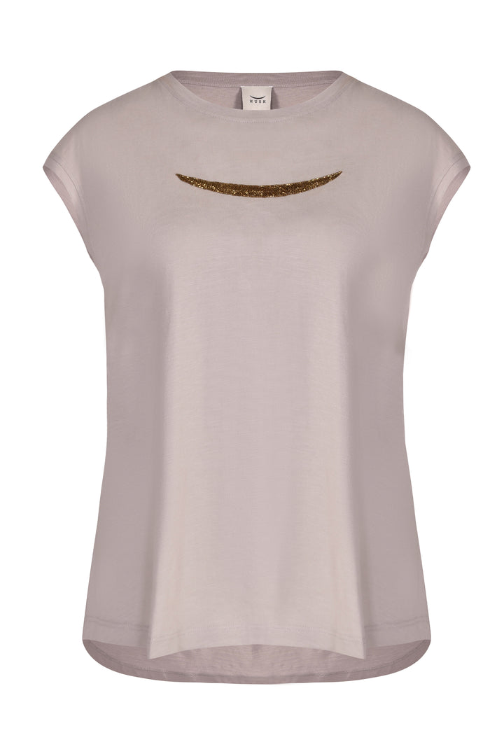 Husk Beaded Tee - Putty