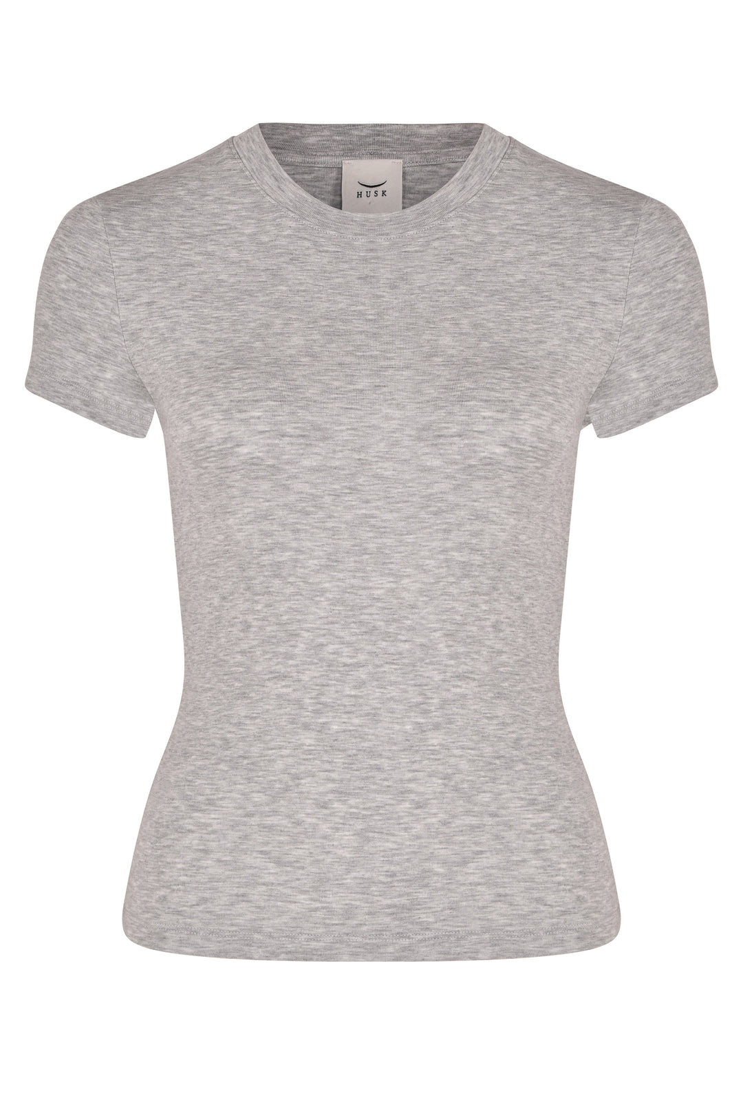 Husk Rib Tee - Grey Marle