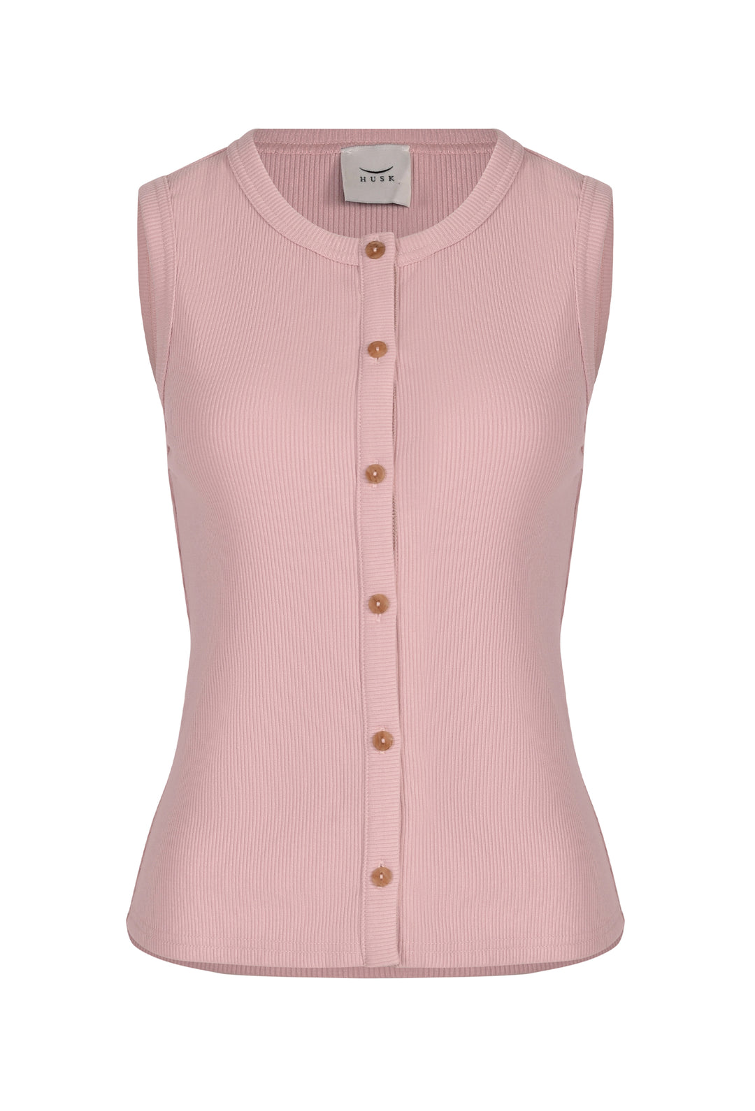 Husk Button Thru Tank - Blush