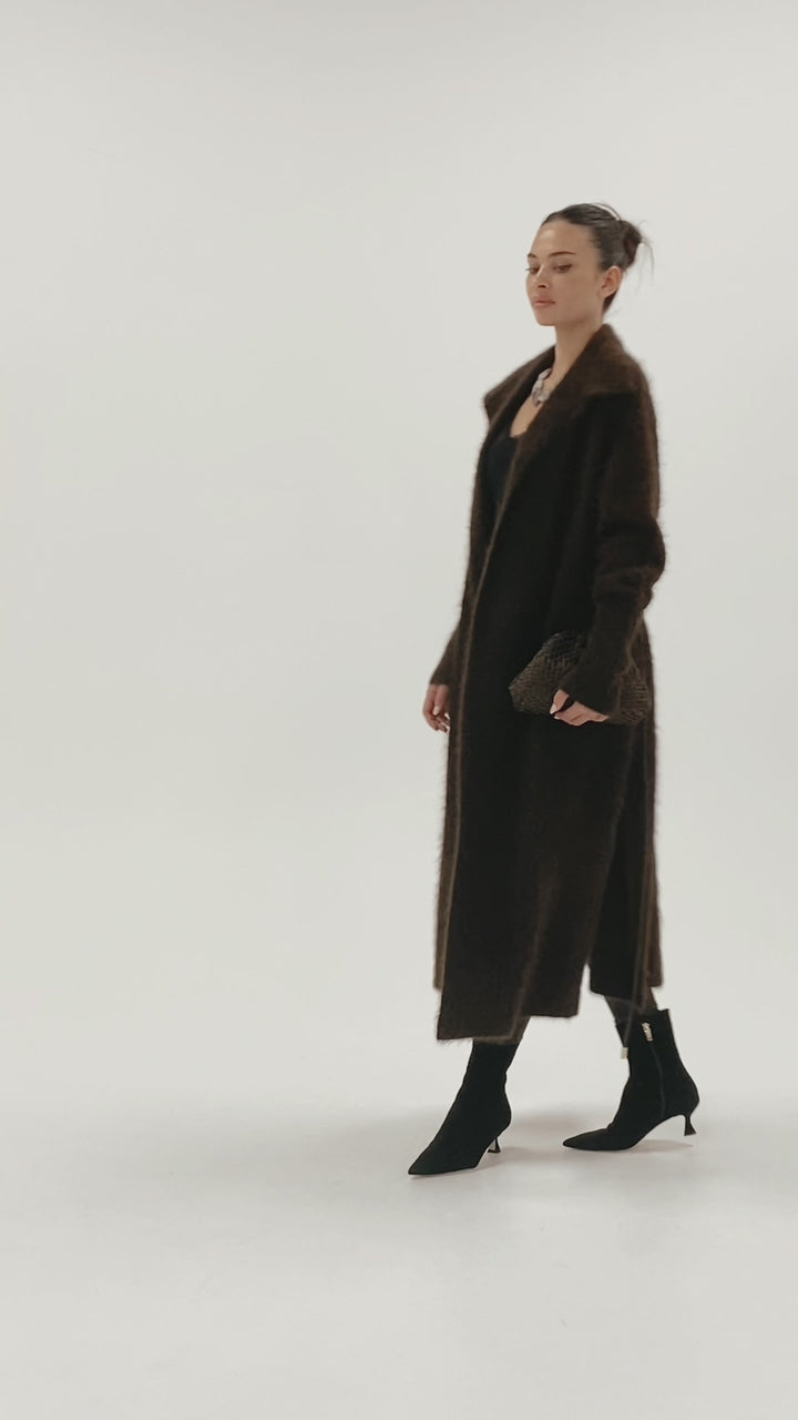 Antalya Long-line knit - Chocolate