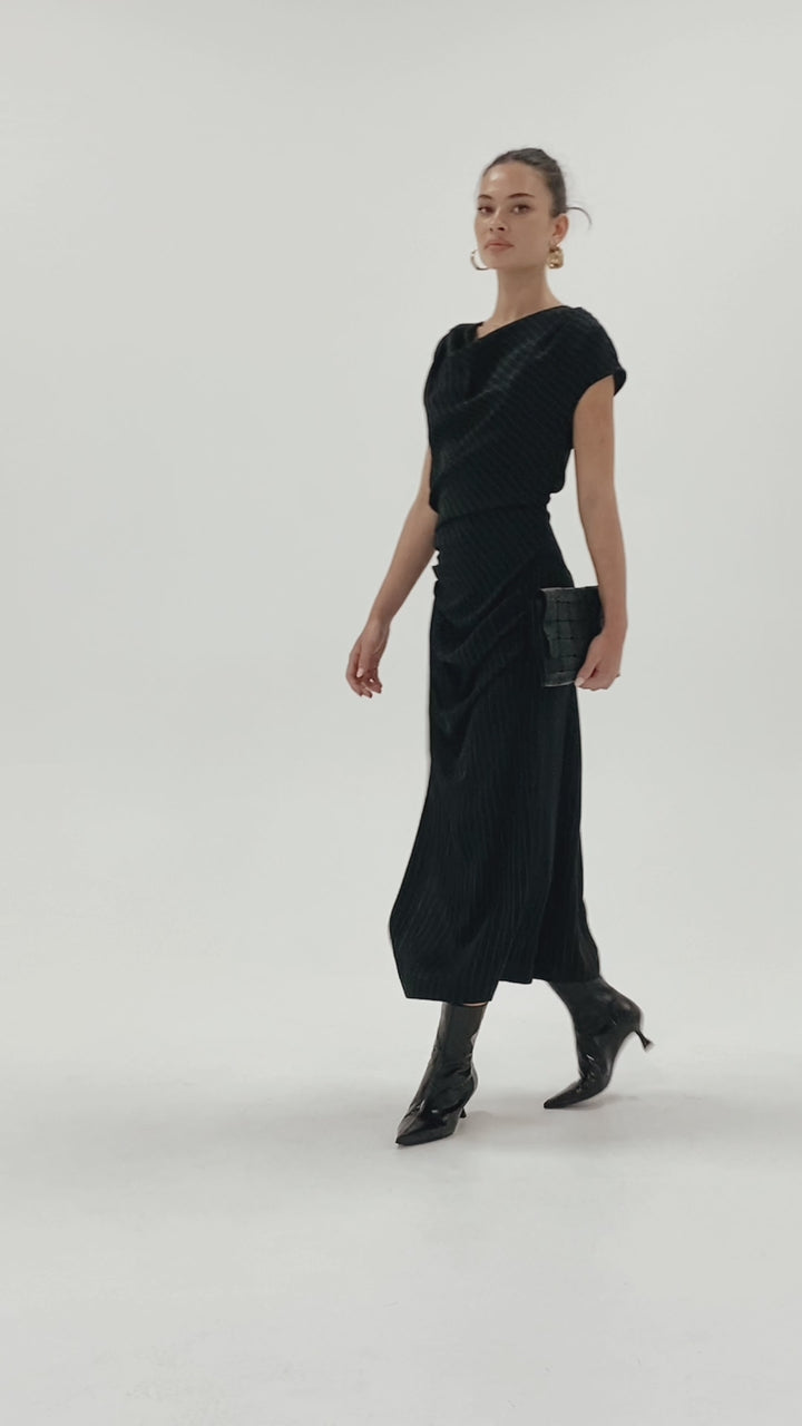 Husk Noir Dress - Pinstripe