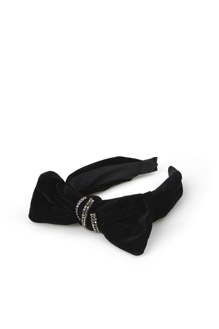 Sarah J Curtis Velvet Headband - Black