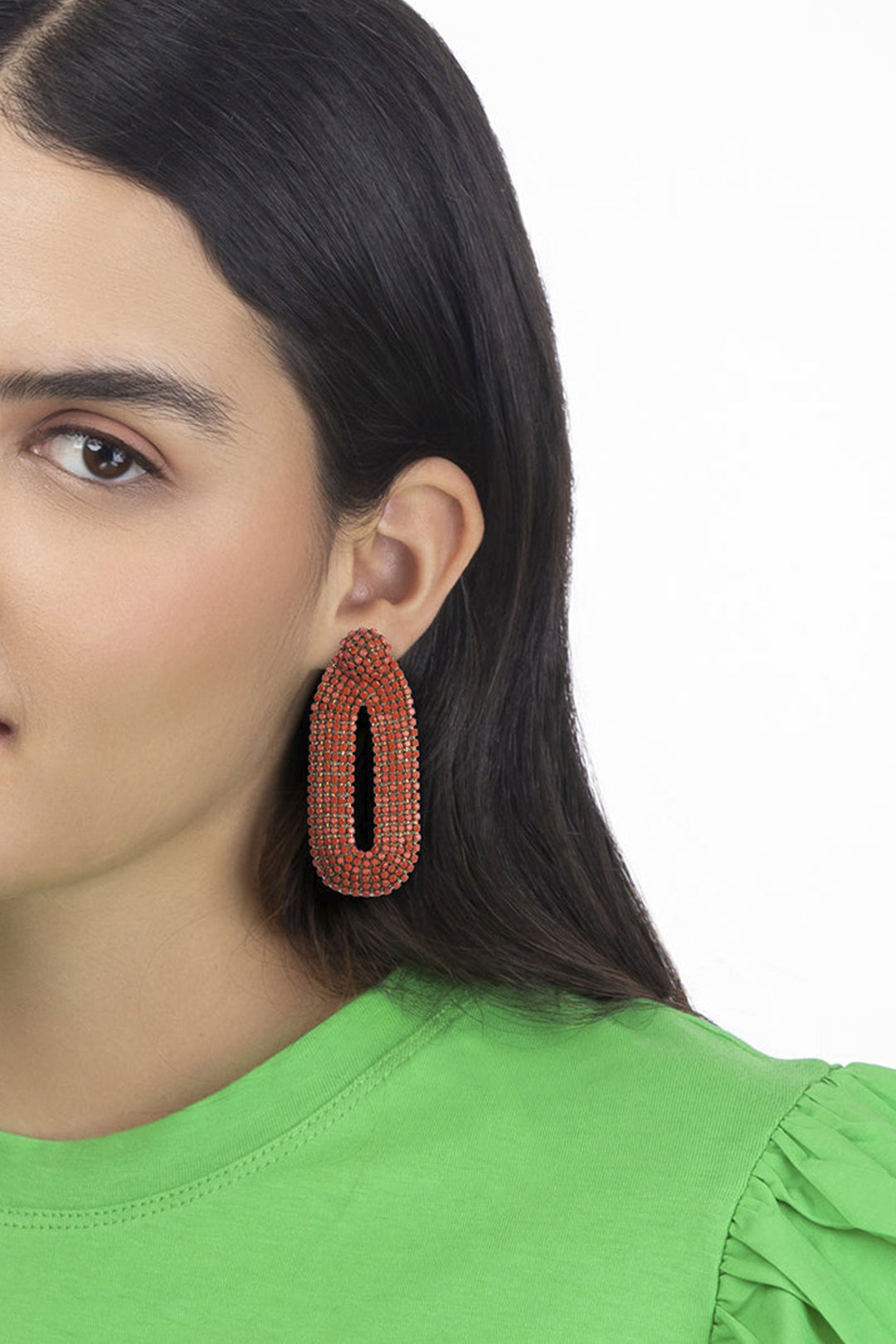 Deepa Gurnani Bianca Earring - Coral