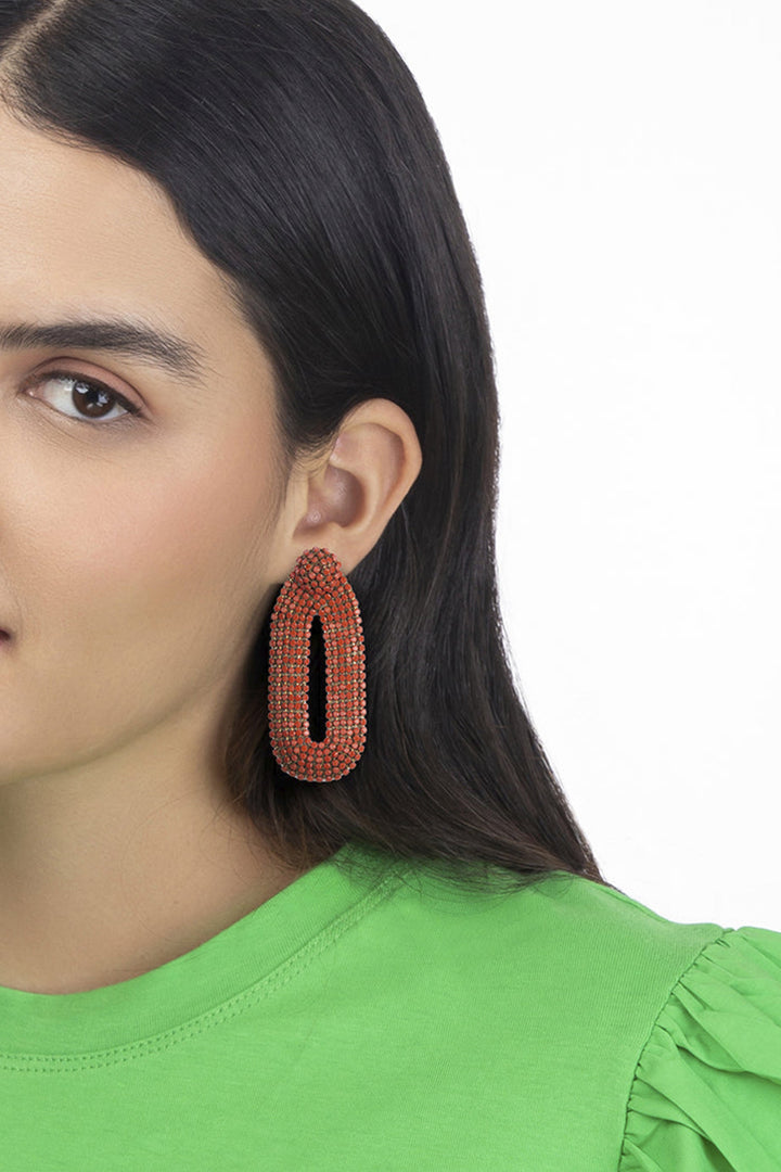 Deepa Gurnani Bianca Earring - Coral