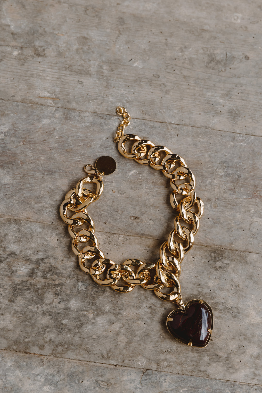 Vanessa Baroni Hammered Heart Necklace