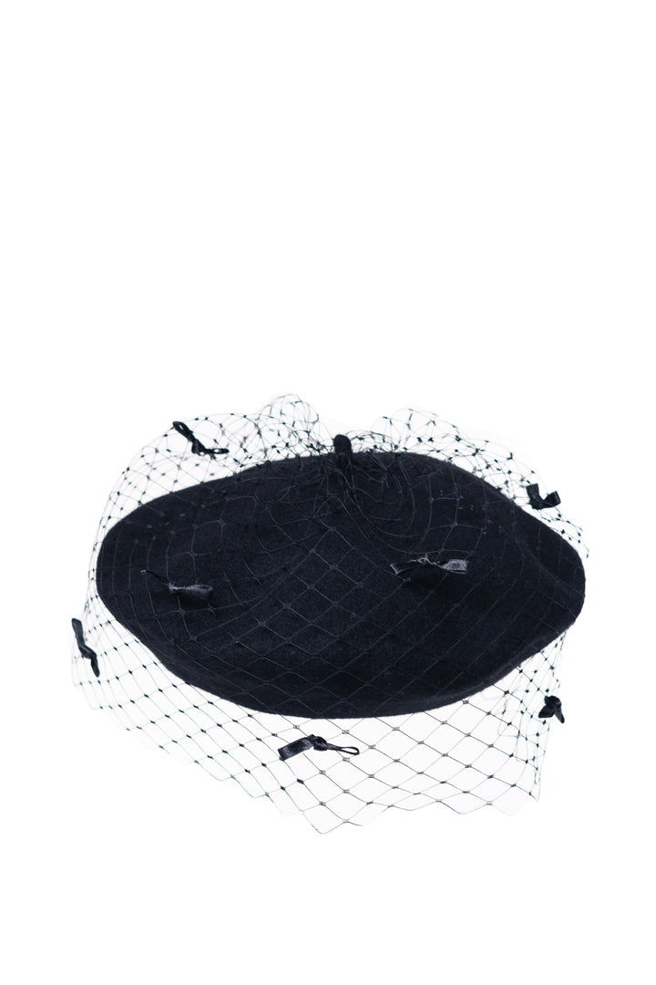 Misa Harada Bow Beret - Black