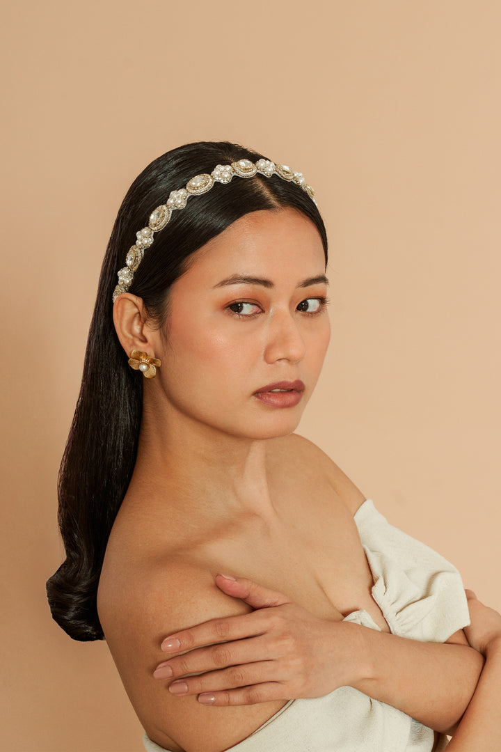 Deepa Gurnani Saveli Headband - Ivory