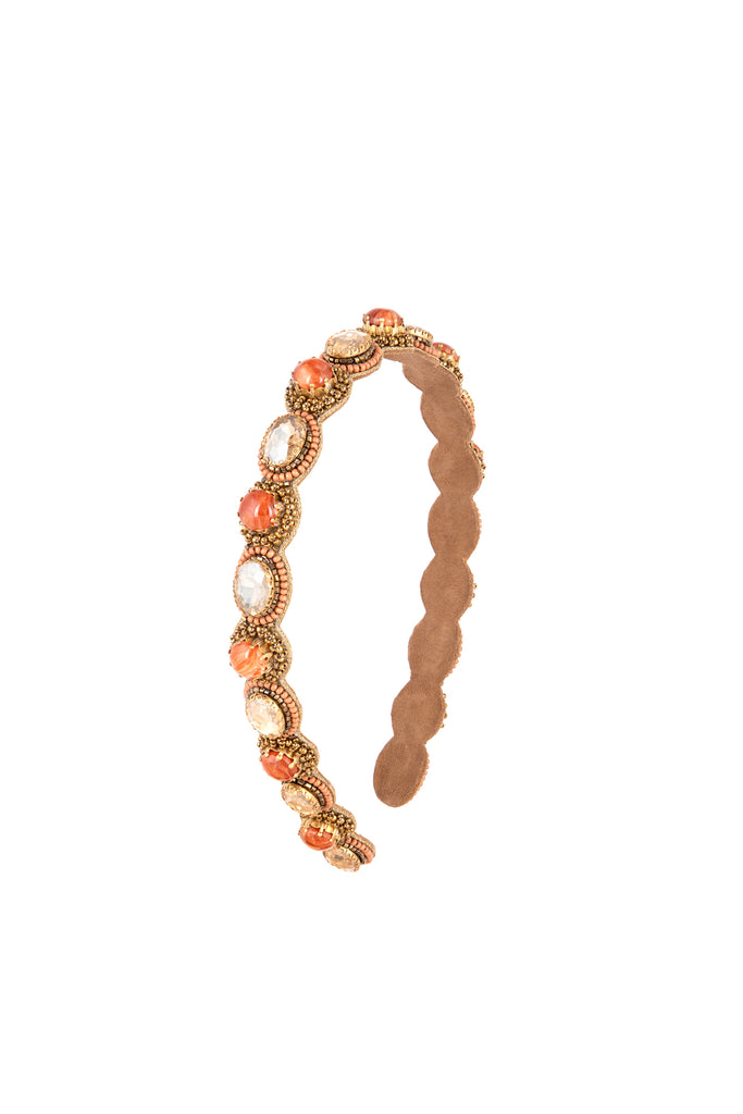 Deepa Gurnani Zenia Headband - Coral – Husk display picture 1