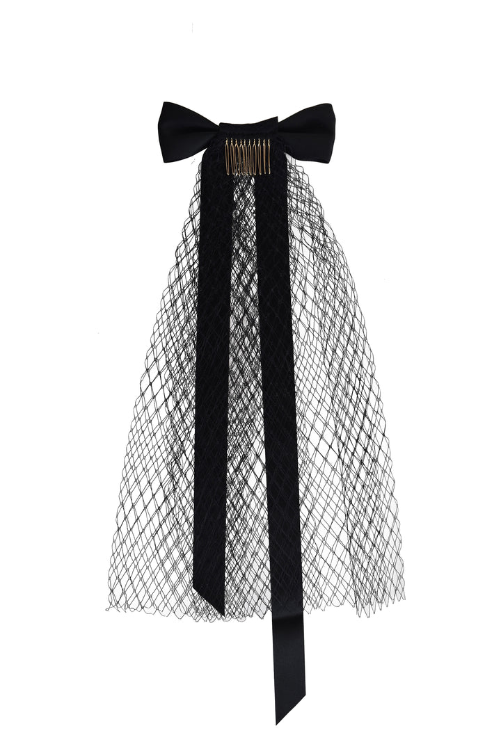 Sarah J Curtis Bow Veil Band - Black