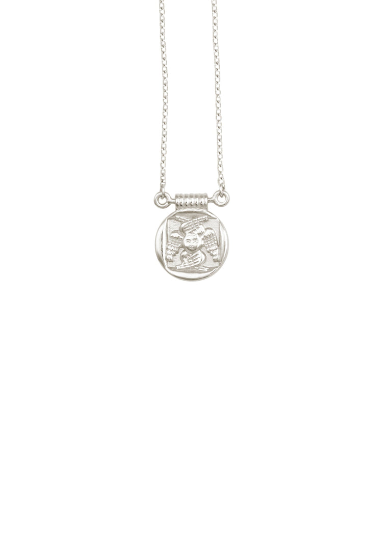Temple Of The Sun Angel Necklace - Silver