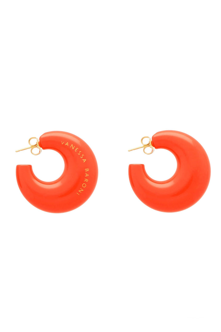 Vanessa Baroni Moon Earring - Coral