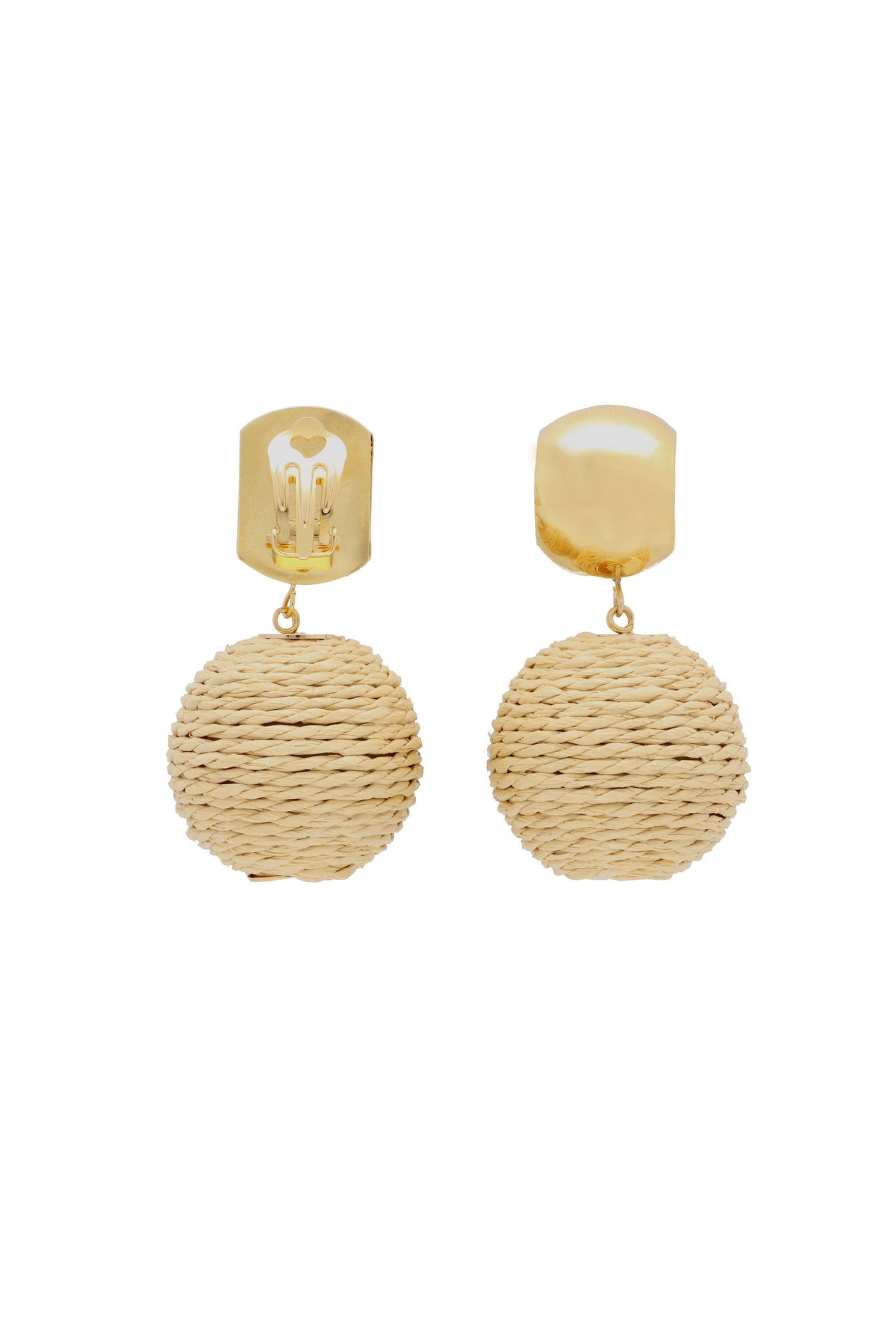 Vanessa Baroni Raffia Earring - Cream
