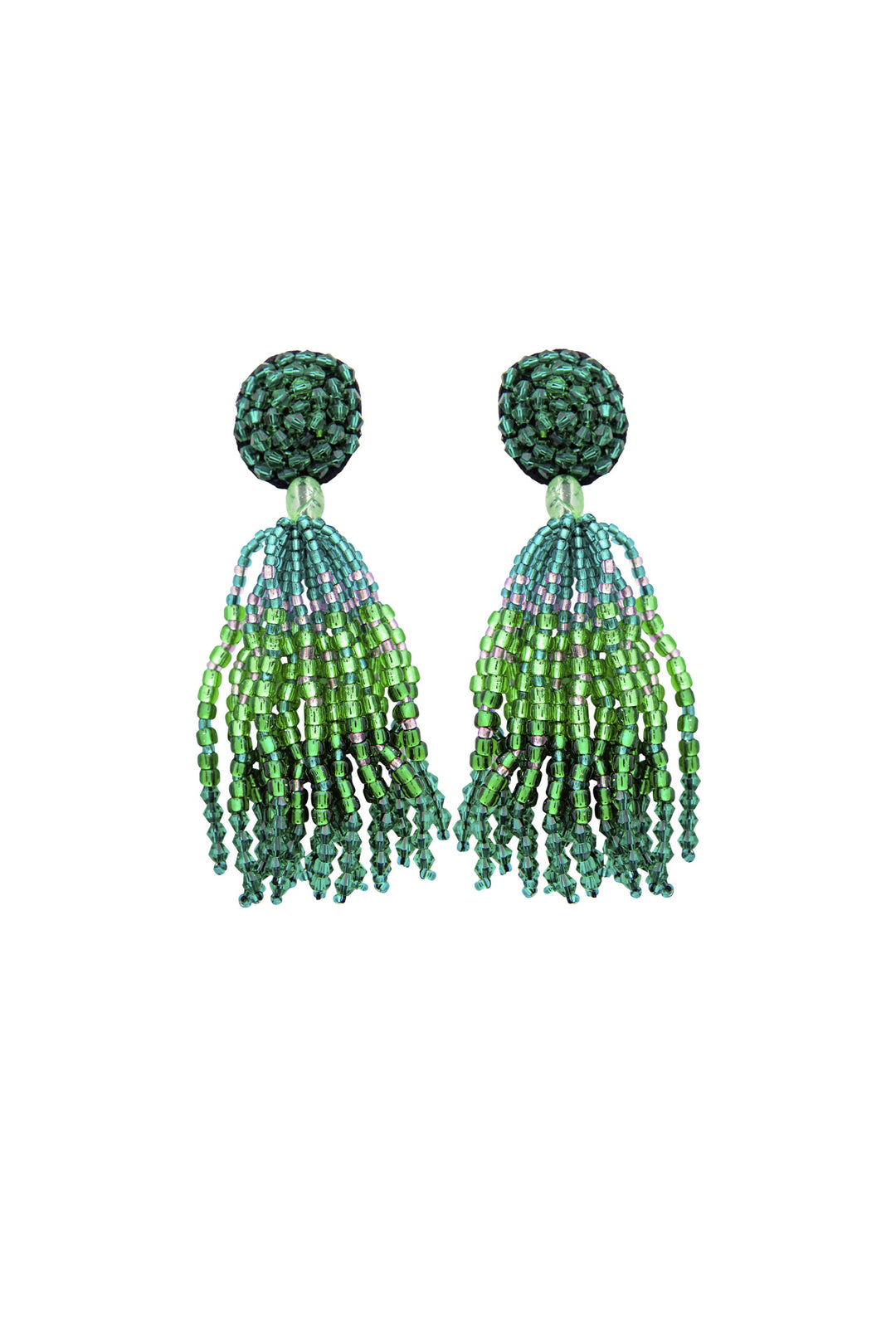 Madiso Fringe Earring - Green