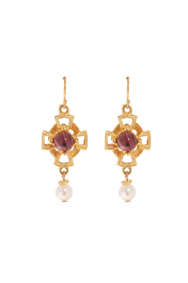 Ben Amun Bezel Earring - Gold