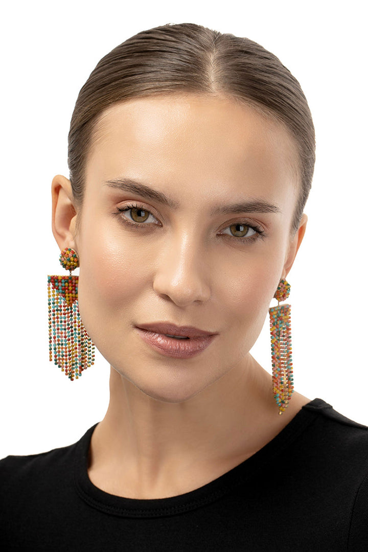 Deepa Gurnani Fanning Earring - Multi Coloured
