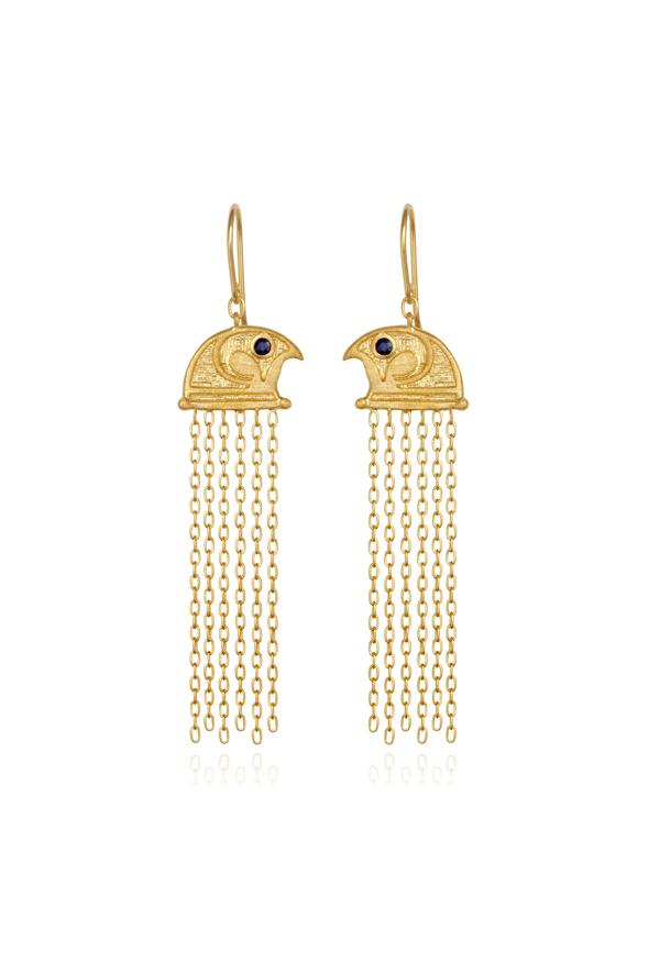 Temple Of The Sun Falcon Earring - Gold