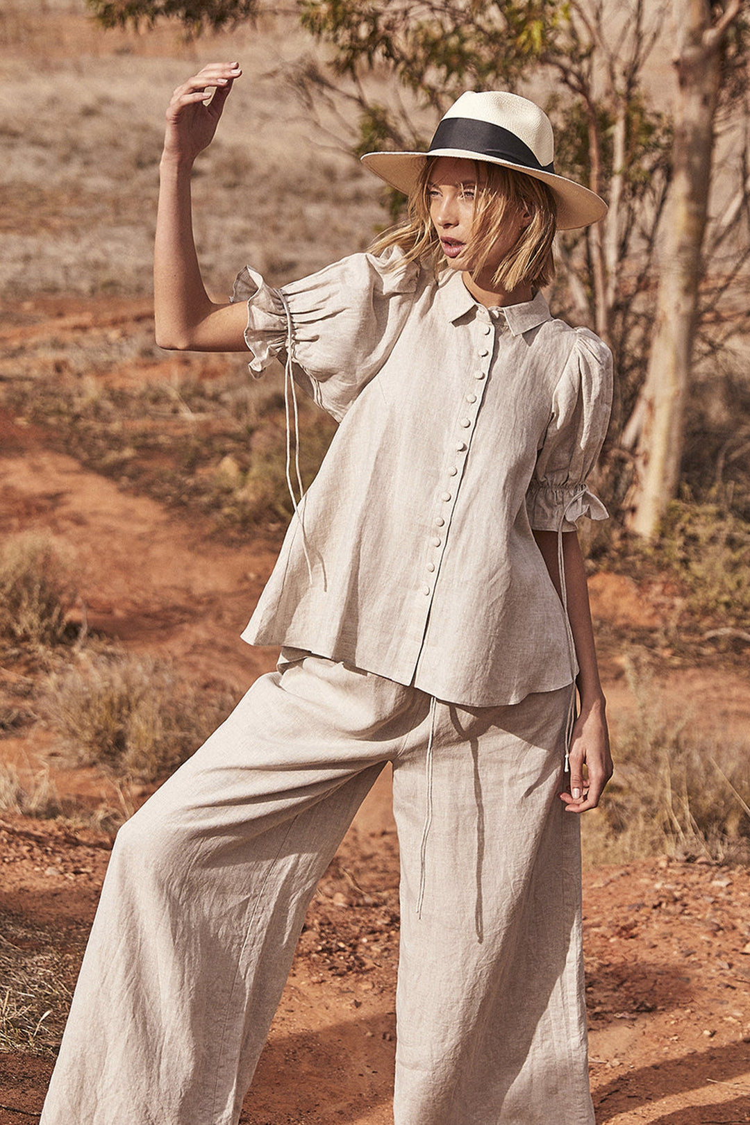 Sarah J Curtis Panama Hat - White