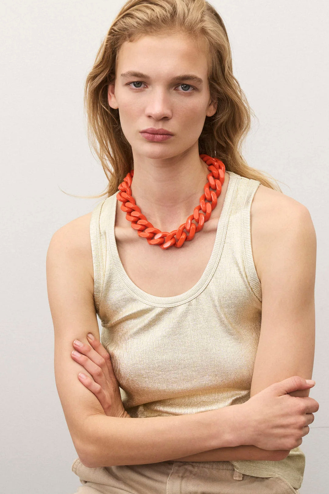 Vanessa Baroni CHAIN NECKLACE - Orange