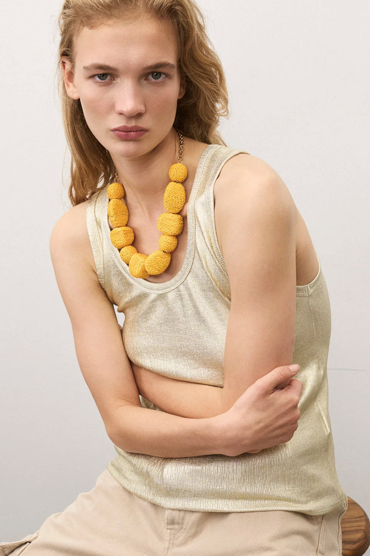 Vanessa Baroni Raffia Necklace - Yellow