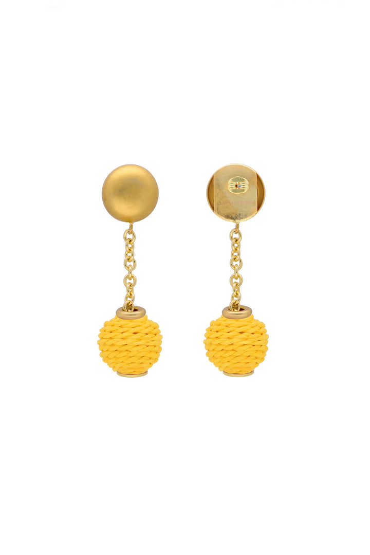 Vanessa Baroni Raffia Earring - Yellow