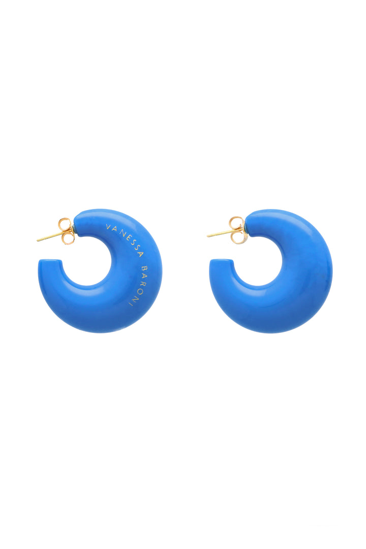 Vanessa Baroni Moon Earring - Cobalt