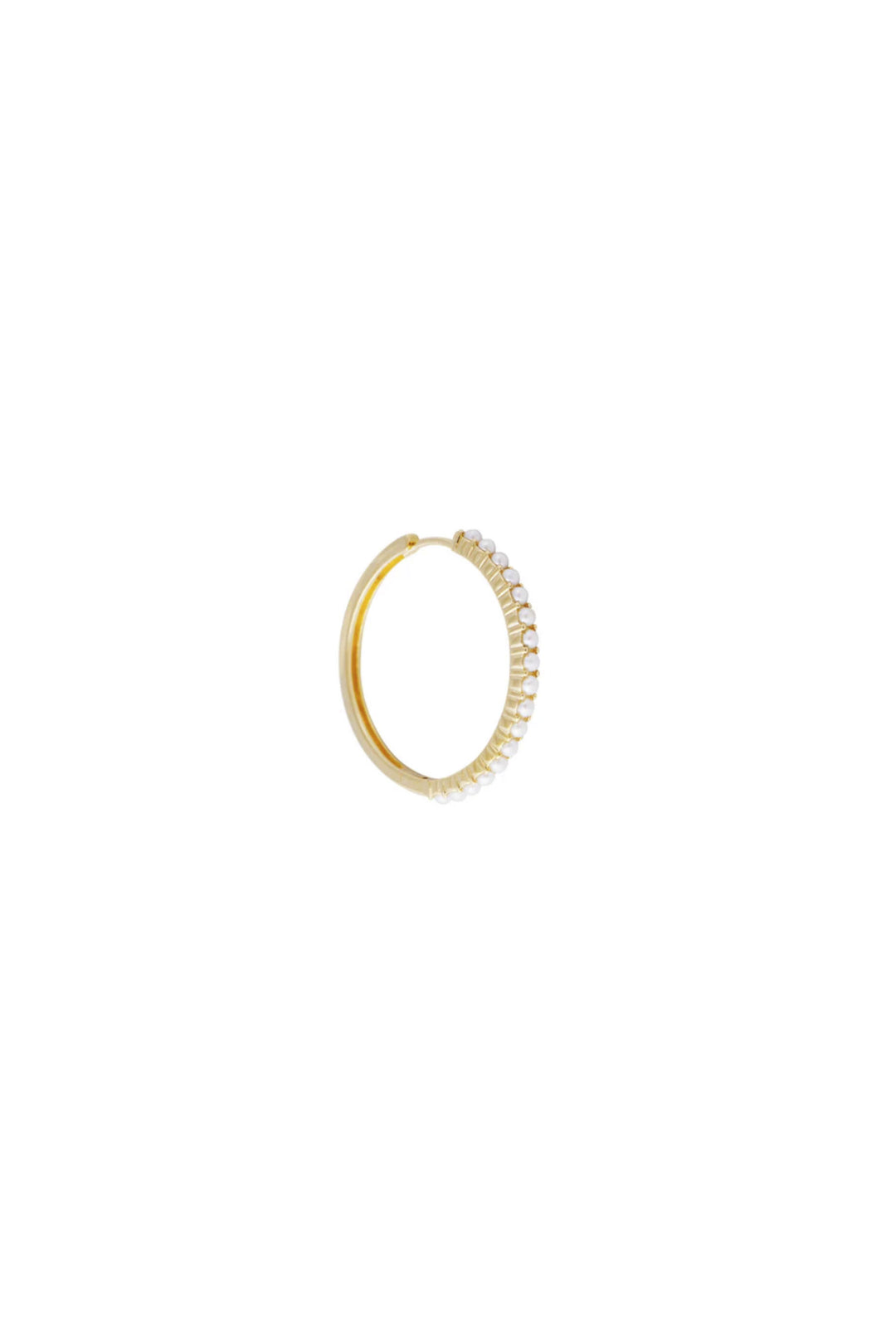 Fairley Pearl Hoops - Gold