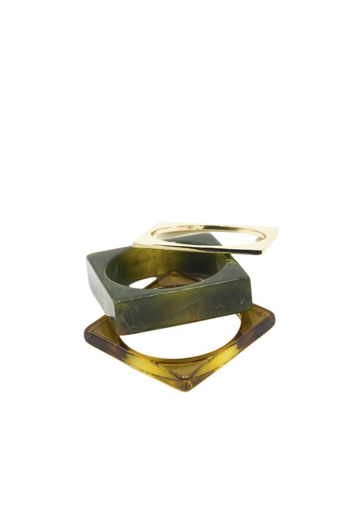 Sita Nevado Squares Bangles - Gold