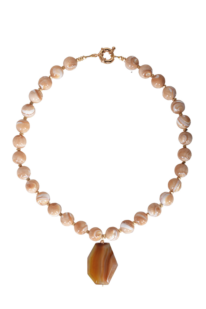 Alouette Design Ball Pendant Necklace - Gold